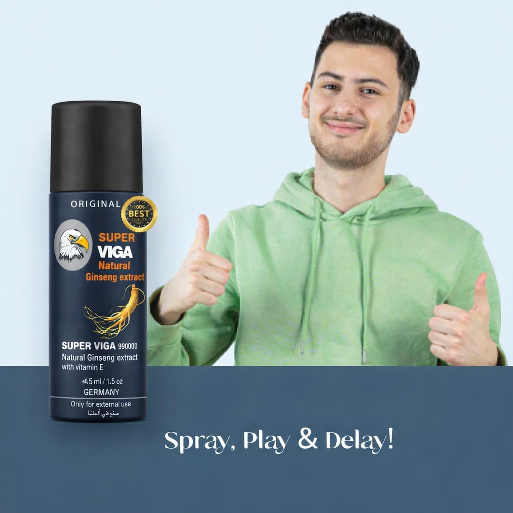 Super Viga Delay Spray Body Oil for Men – Absorbent Watery Texture | Timing Control | 1× Original Pack